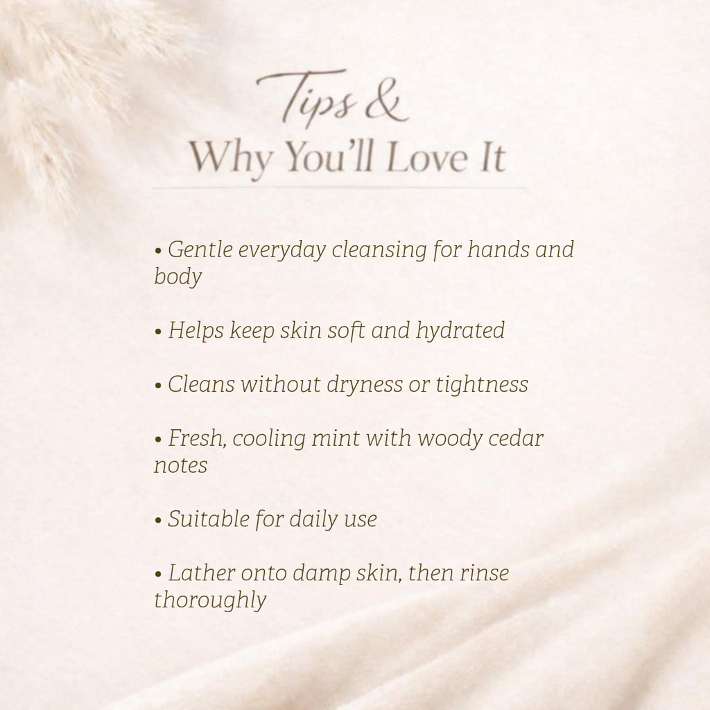 Hand & Body Wash, Peppermint & Dark Cedar